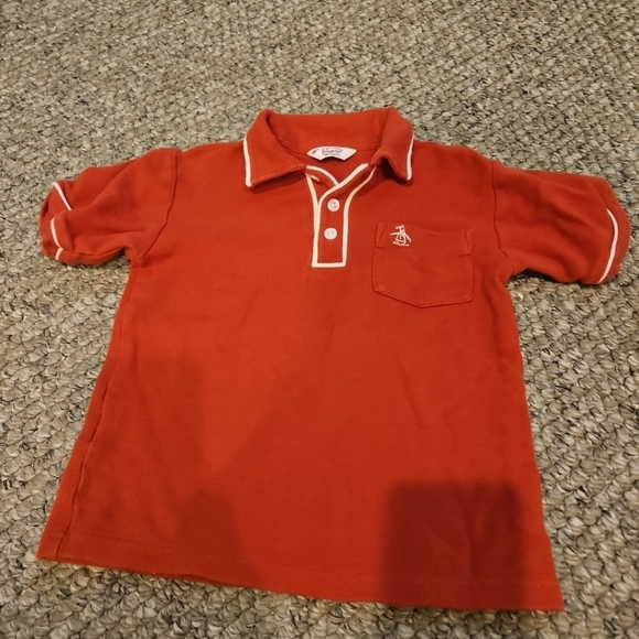 Penguin by Munsingwear Boys Polo Shirt Size 4t Collared Short Sleeve Rust Red - Picture 1 of 2